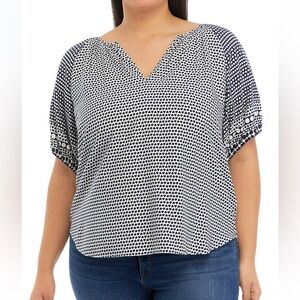 Philosophy Black & White Heart Printed Blouse